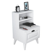 Offagna, Comodino un Ripiano, 45x40x74h cm Bianco