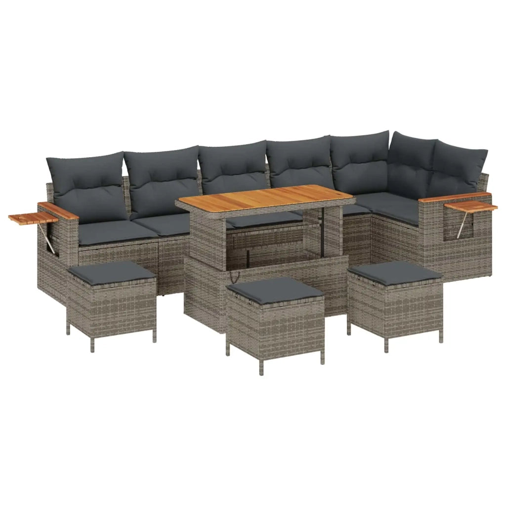 Set Divano da Giardino 10 pcs Grigio polyrattan 3363073