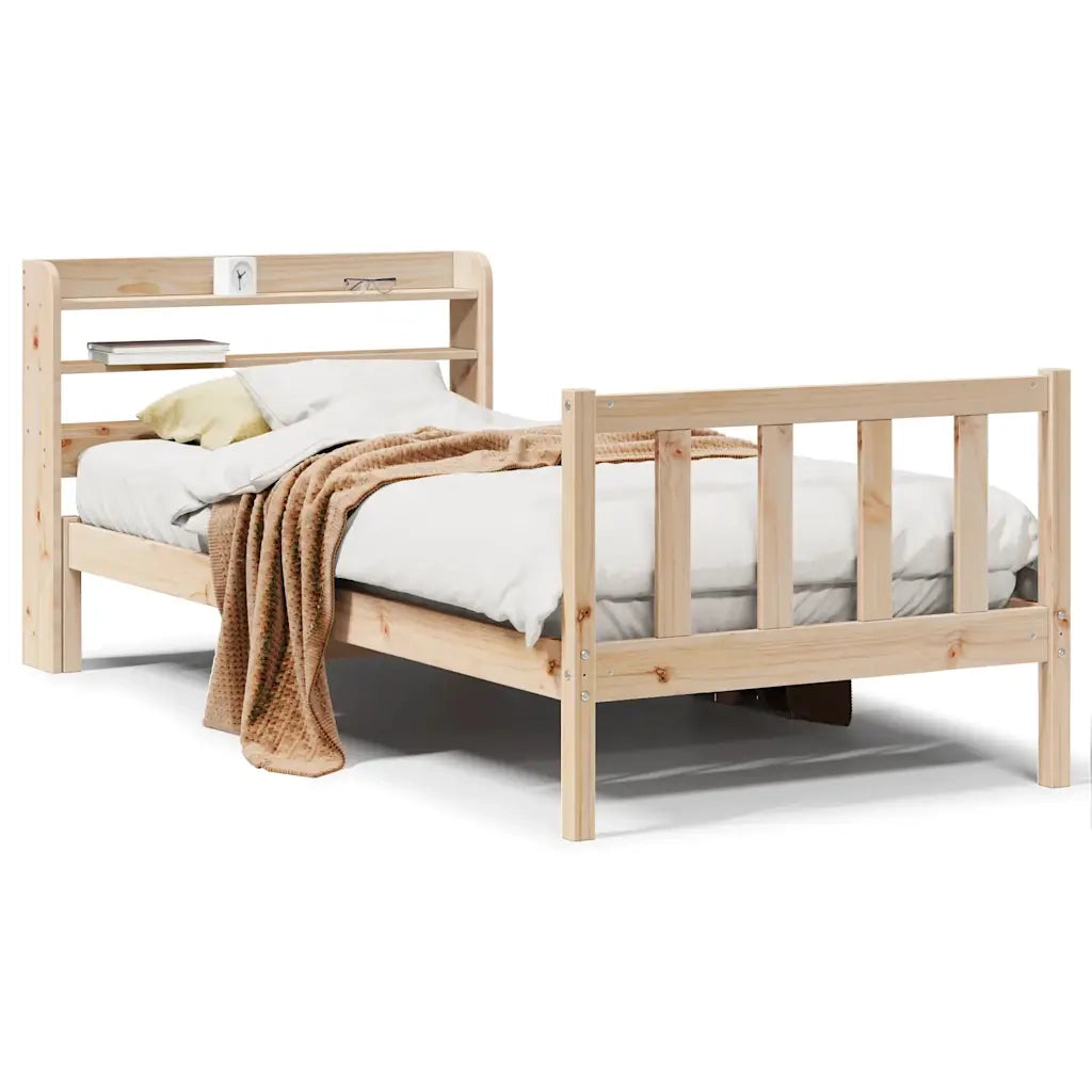 Letto senza Materasso-Struttura Letto 90x190 cm in Legno Massello di Pino 172833