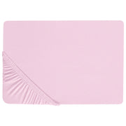 Lenzuolo con angoli cotone rosa pastello 200 x 200 cm con bordi elastici modello classico a tinta unita camera da letto classica