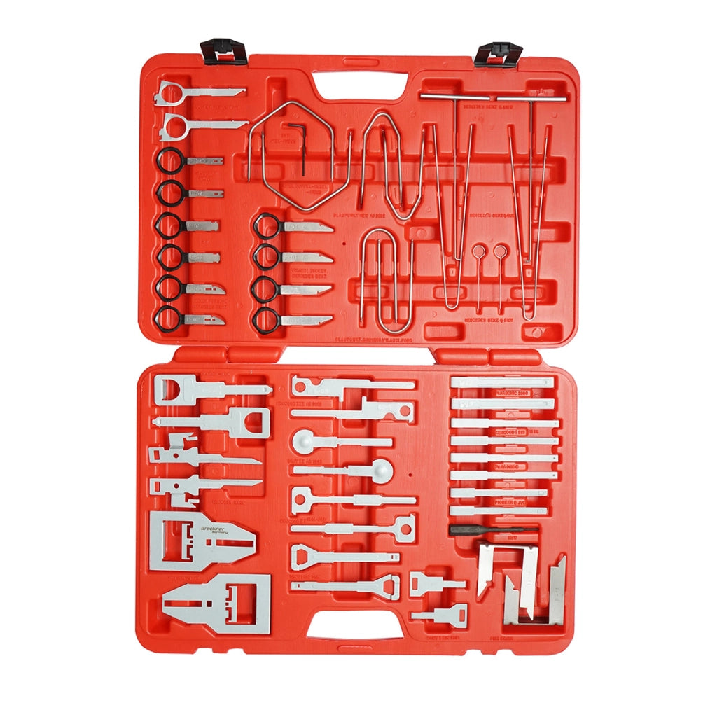 Set di estrattori per rimuovere radio/navigazione auto 52 pezzi Breckner Germany