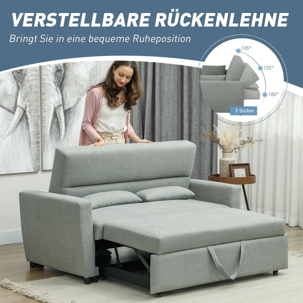 Divano letto 2 posti imbottito regolabile ¨C zephmum ¨C Grigio chiaro
