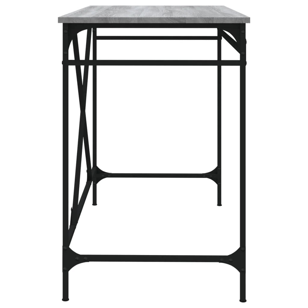 Scrivania Sonoma postazione computer mobile per computer scrivania da studio 100 x 50 x 75 cm legno ingegnerizzato e ferro grigio 02_0023938
