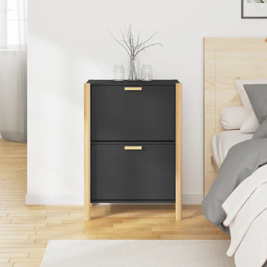 Scarpiera | Mobile per scarpe Nera 57,5x33x80 cm in Legno Multistrato