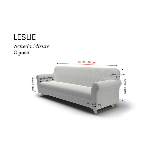 Copridivano Elasticizzato 2 Posti in Poliestere Leslie Grigio Scuro