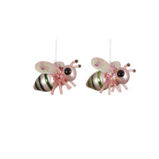 DECORAZIONE NATALIZIA APE INSETTO IN VETRO MULTI GLITTER 11,5X9,5X8,5 CM
