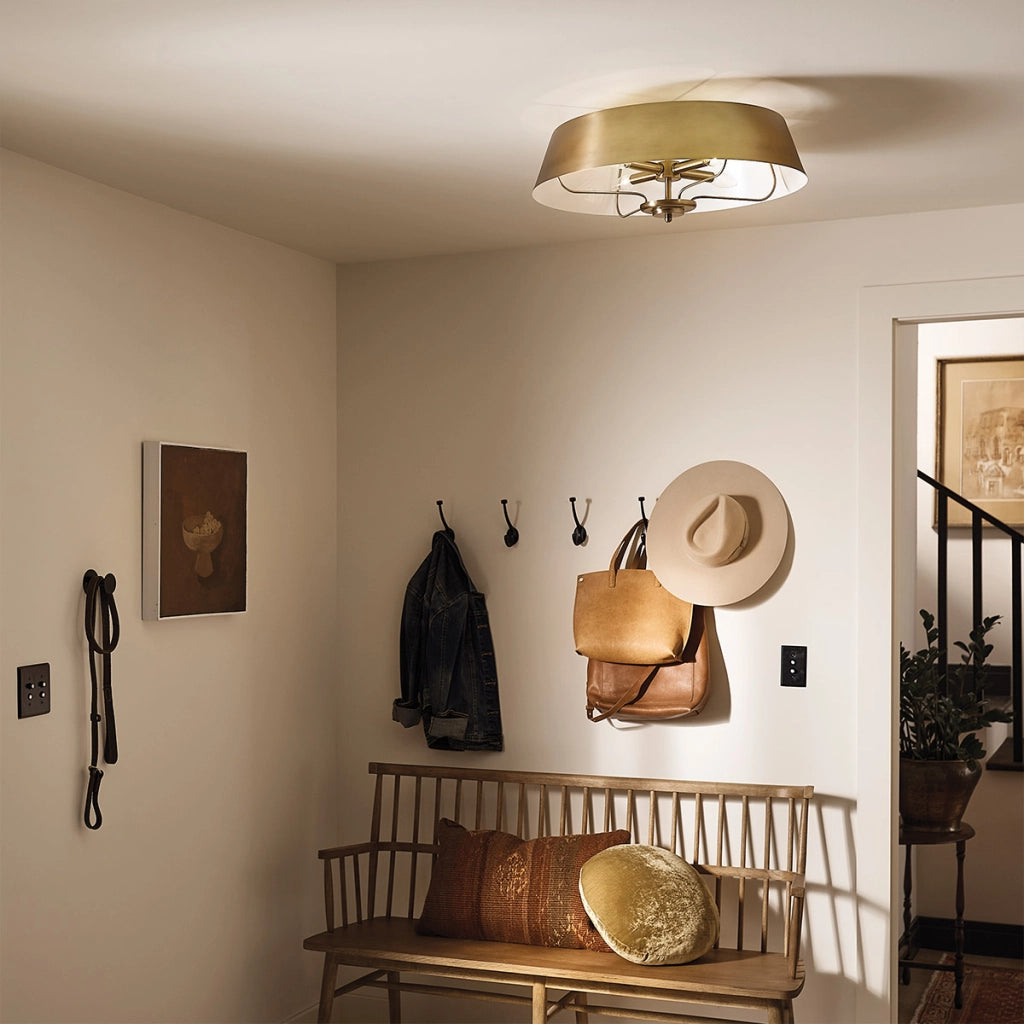 Lampada a sospensione Luella Kichler ottone Ø56 4xE14