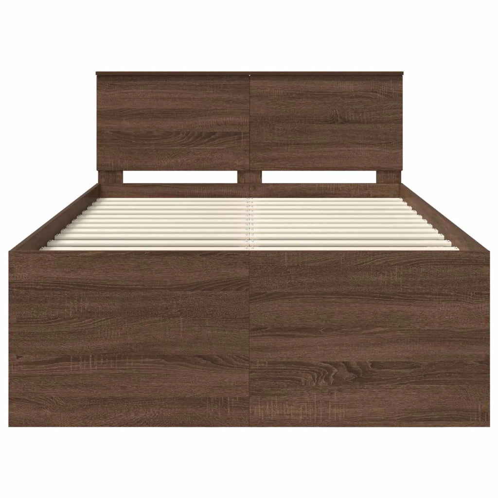 Struttura del letto con testiera Rovere Marrone 120 x 200 cm 3408605