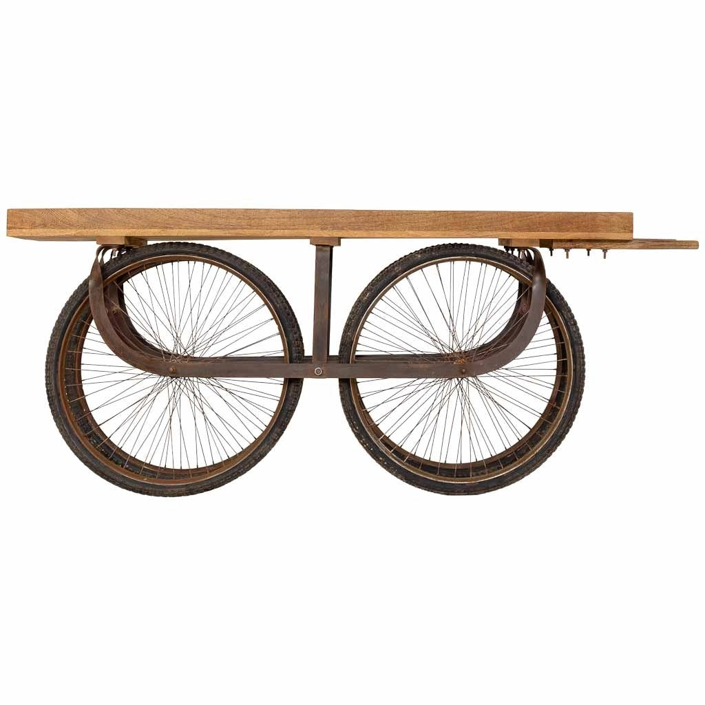 Carrello portavivande con ruote, marrone, 178x40x84h cm