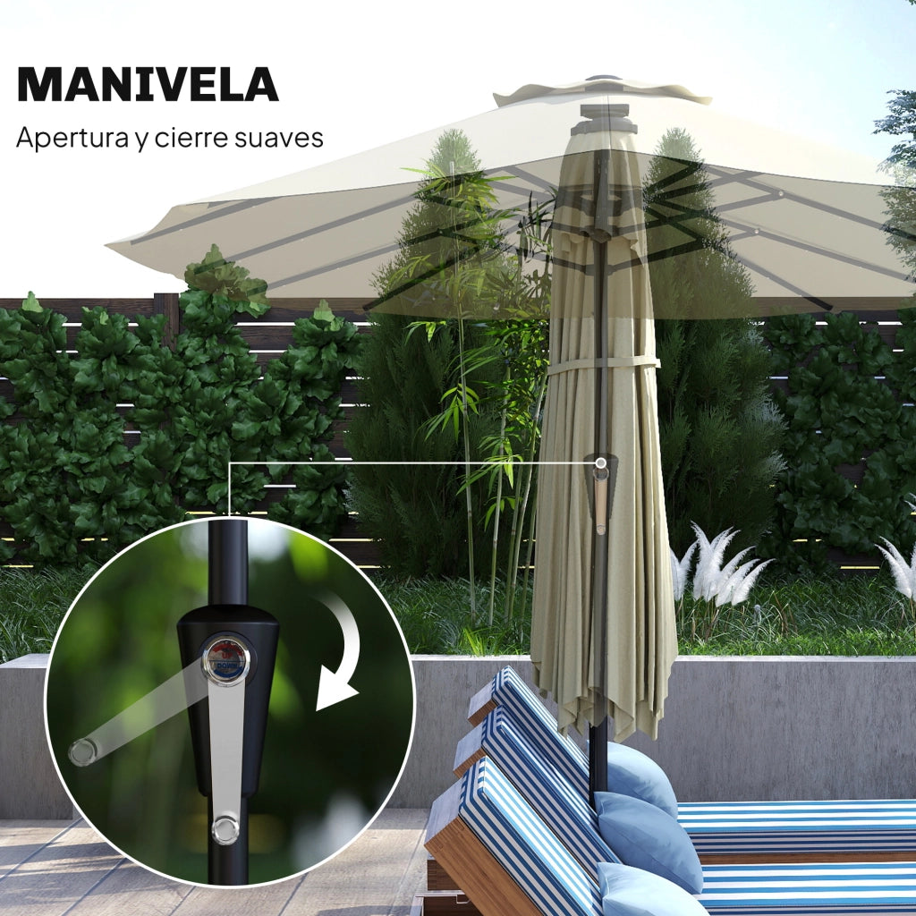 Ombrellone da Giardino 4x2 m ¨C Minimal ¨C Beige con Luci LED UPF50+