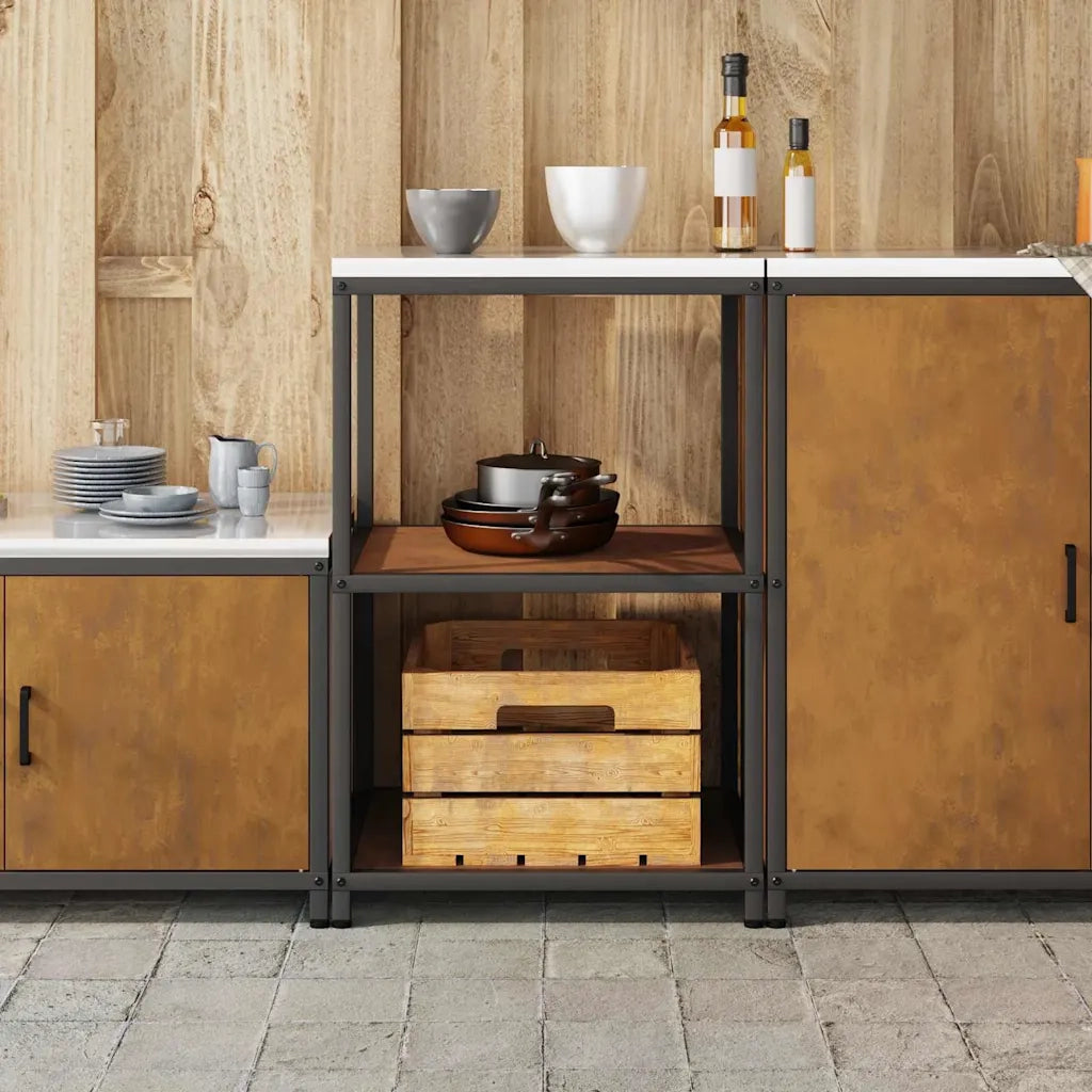 vidaXL Mensola per il deposito in cucina con lo scaffale Ruggine