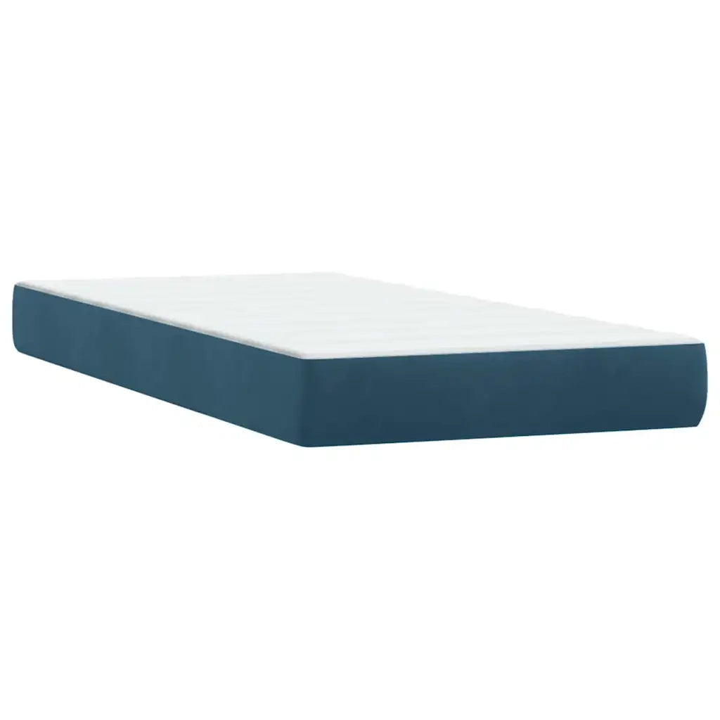 Giroletto a Molle con Materasso Blu Scuro 80x210 cm Velluto 3317677