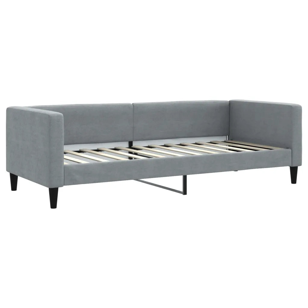 Divano Letto Estraibile Cassetti Grigio Chiaro 80x200cm Tessuto