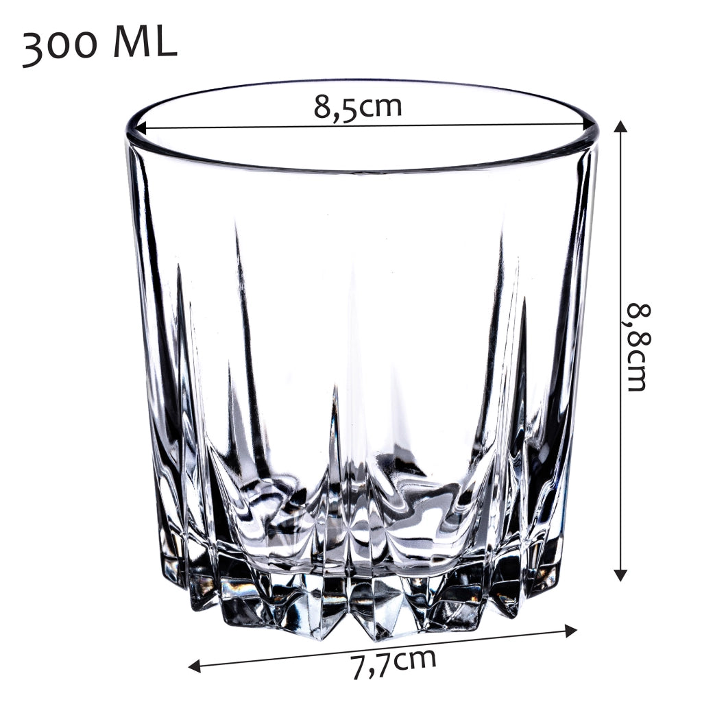 Bicchieri KADAX per bevande, whisky, succhi di frutta, set da 6 bicchieri, 300 ml