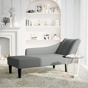 Sdraio con Bracciolo Destro in Tessuto Grigio Scuro 4009801