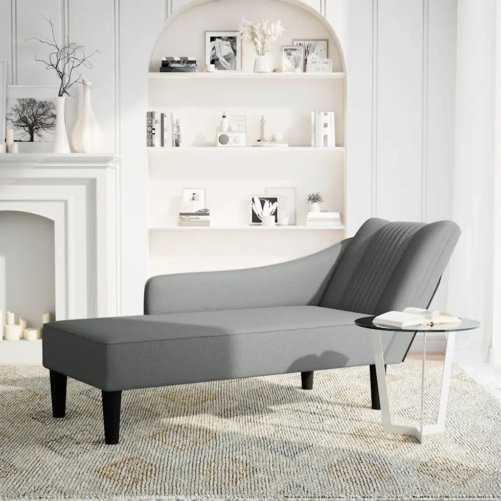 Sdraio con Bracciolo Destro in Tessuto Grigio Scuro 4009801