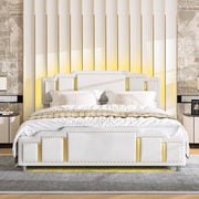 Letto imbottito idraulico 140x200 cm in velluto beige