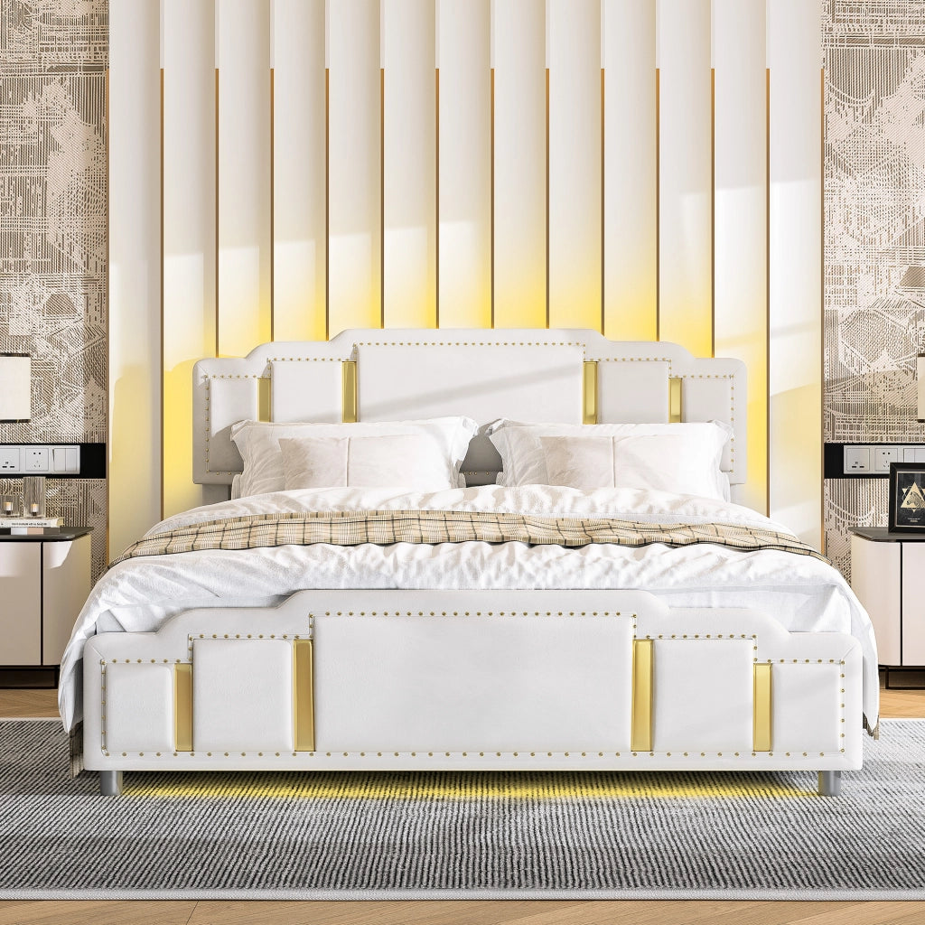 Letto imbottito idraulico 140x200 cm in velluto beige