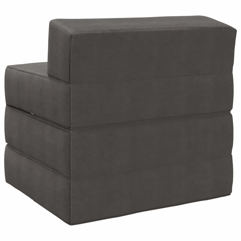 Divano Letto Pieghevole Grigio Scuro 200 x 70 x 15 cm