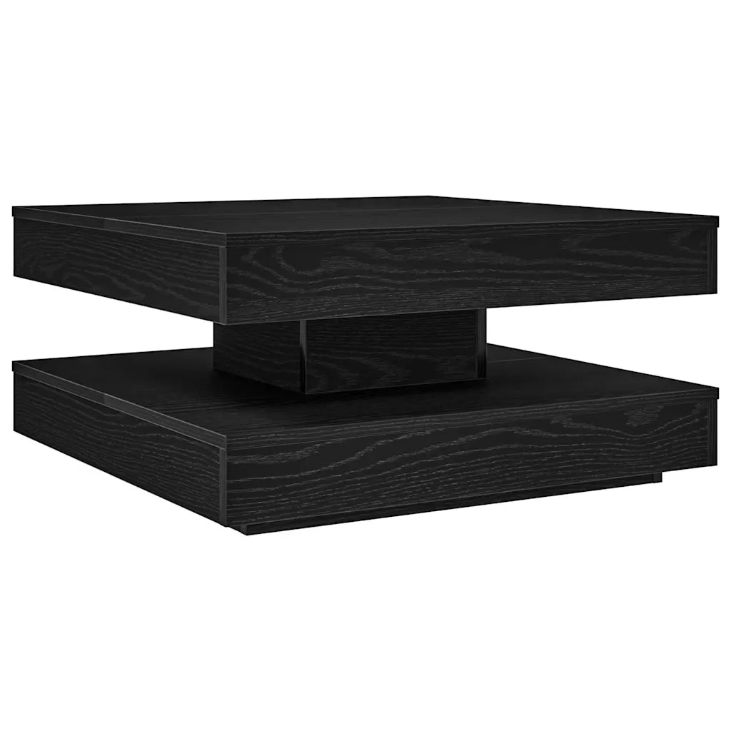 Tavolino da CaffÃ¨ Girevole a 360 Gradi Nero 70x70x34,5 cm