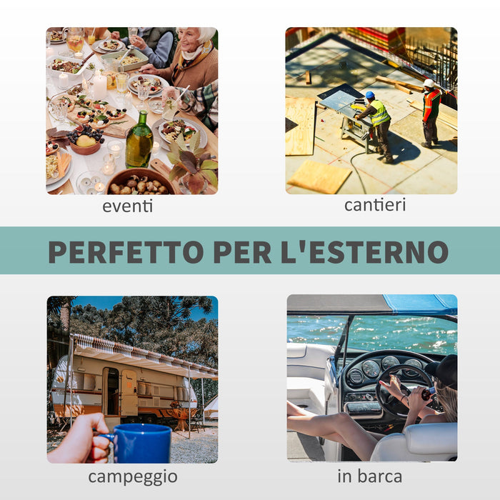 Lavabo Portatile da Campeggio 17L 51x33,5x103 cm con Ruote in HDPE  Grigio Chiaro