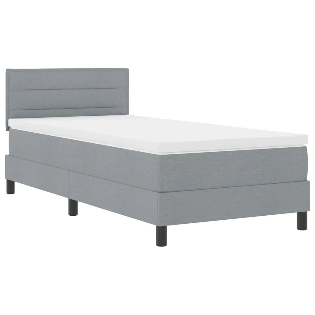 Letto a molle con testiera Grigio chiaro 90 x 190 cm Tessuto 3338573