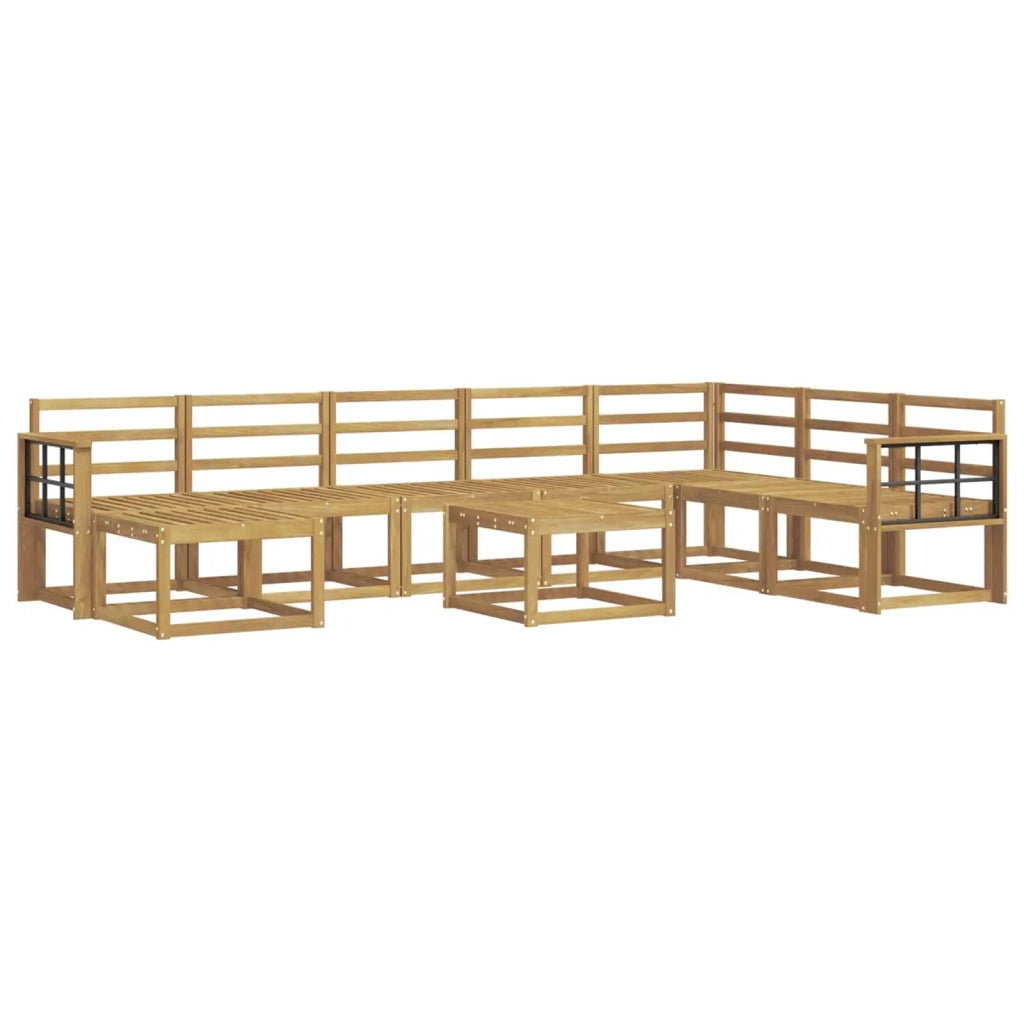 Set di divani da esterno 9 pcs Bianco Legno di Acacia Massello 3388093