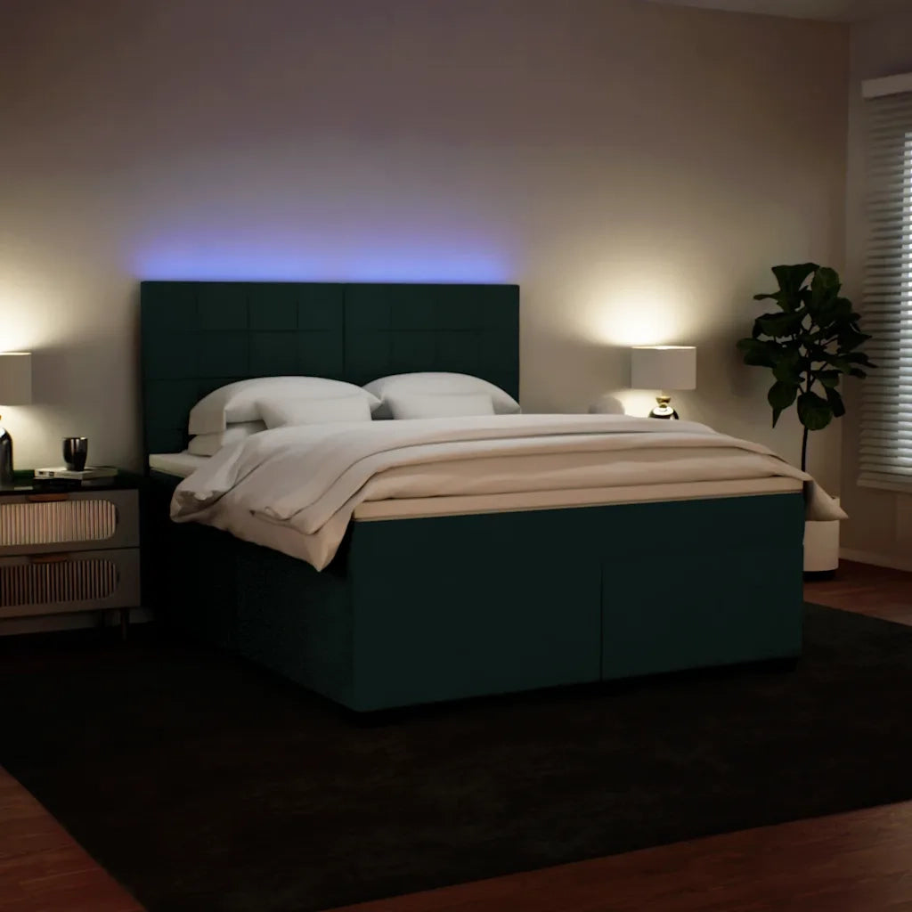 Giroletto a Molle con Materasso Verde Scuro 180x200 cm Velluto 3293281