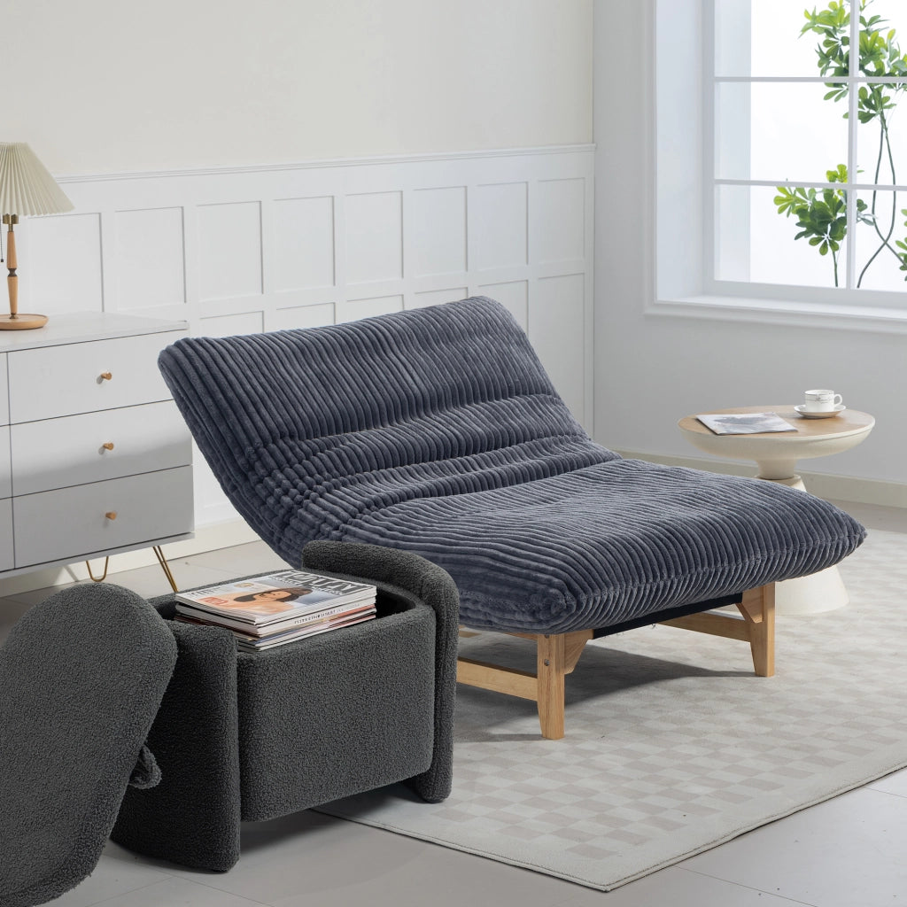 POLTRONA Beanbag per adulti 84x62x22 cm in corduroy grigio