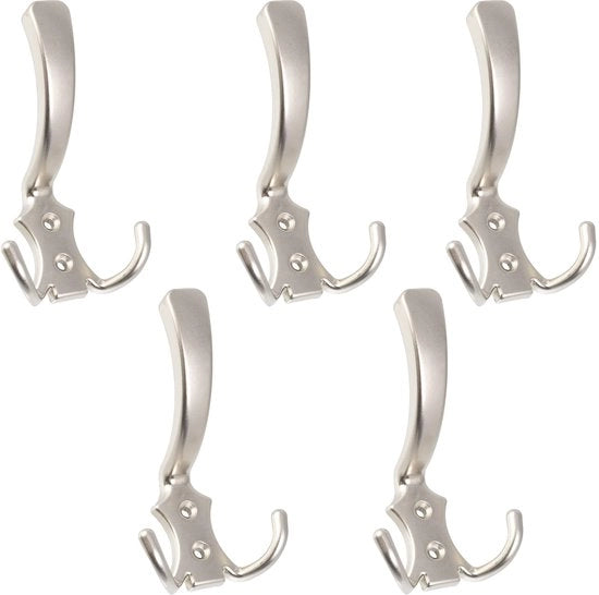 Set di 5 Hanger per Parete - Hanger per Parete Triplo - Hanger Metallico - Hanger per Asciugamano e Costumi - Progettato per Risparmiare Spazio - Design Stilizzato - Hanger per Parete J