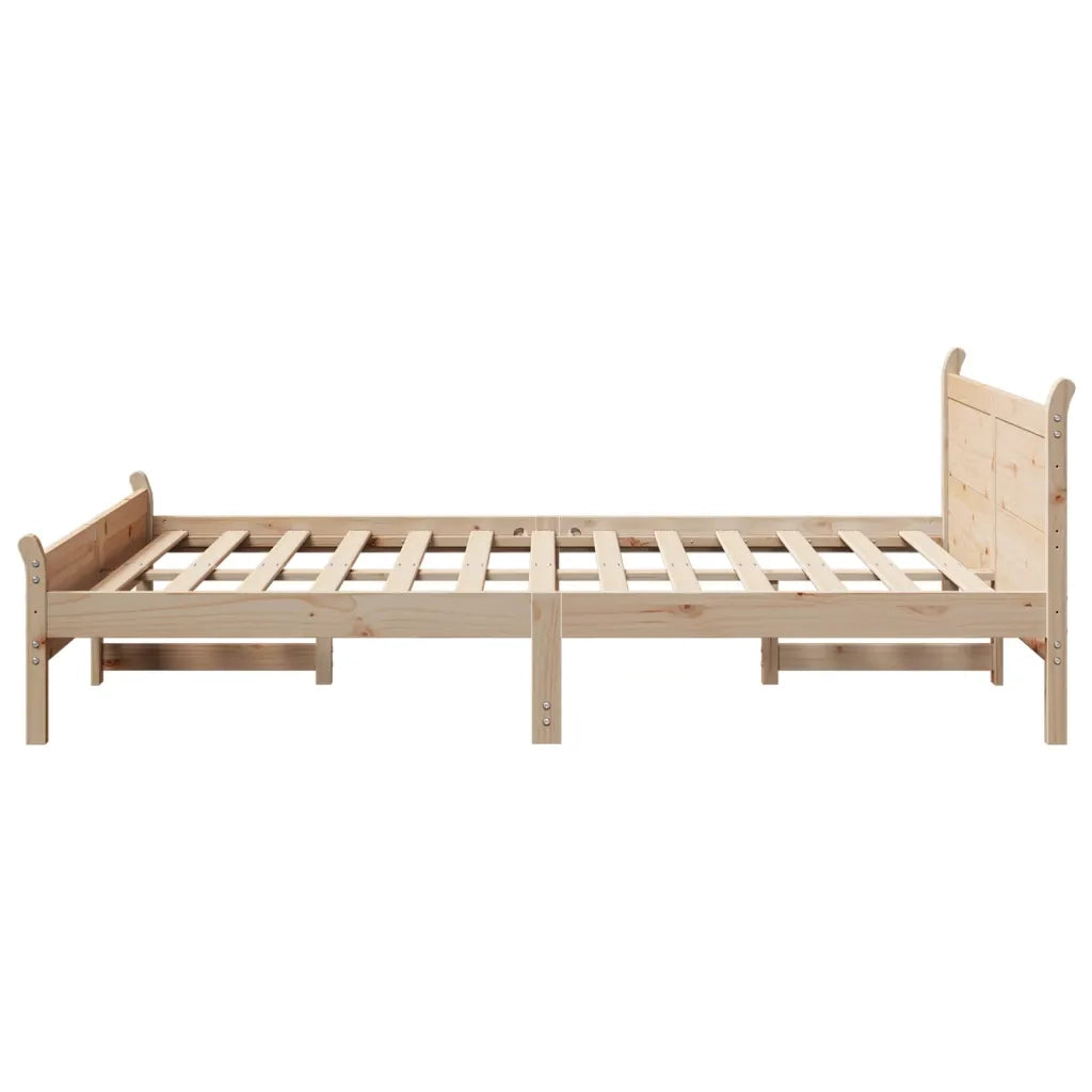 Letto senza Materasso 135x190 cm in Legno Massello di Pino
