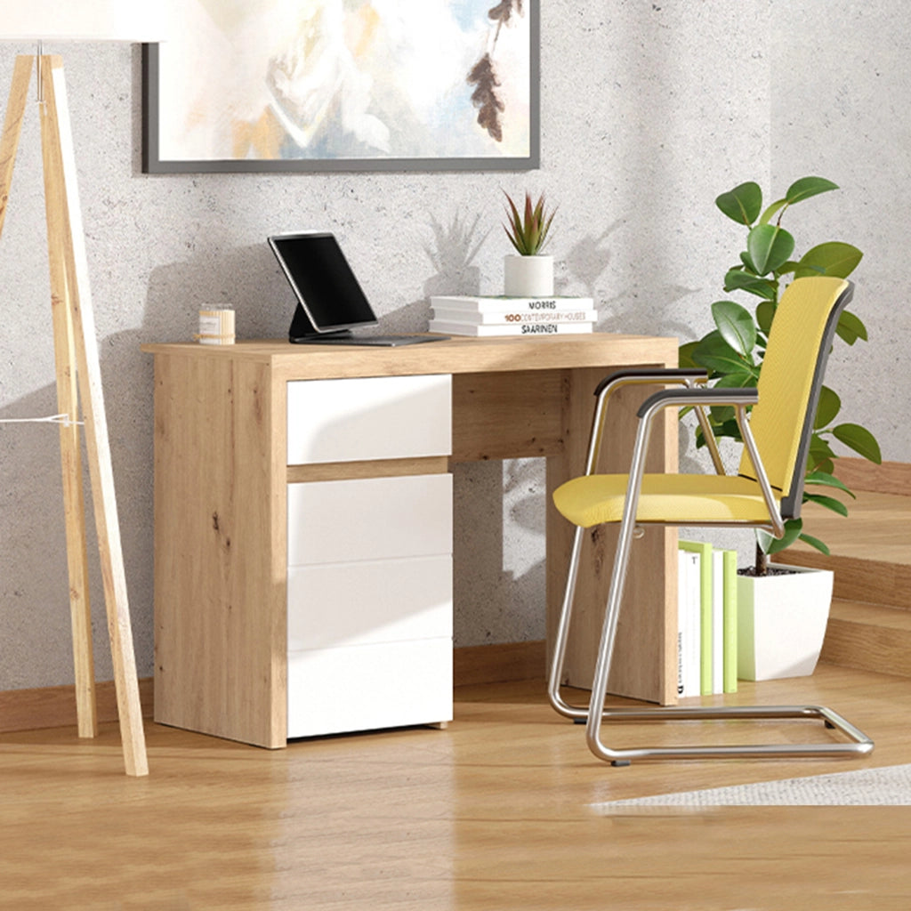 Anholt, Scrivania un Cassetto, 98x47x74h cm Marrone Rovere Nodi
