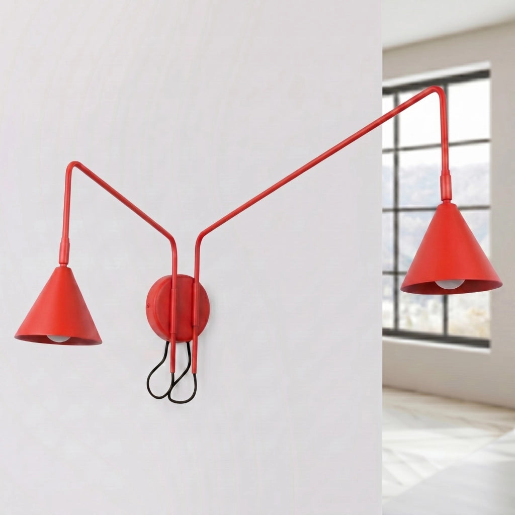 Applique NOX 2 rosso con interruttore