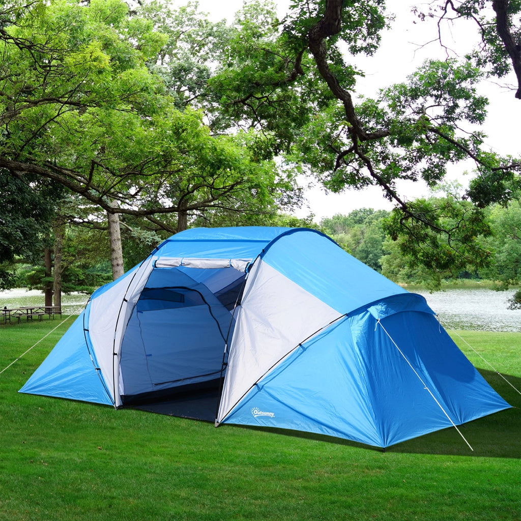 Tenda da campeggio familiare 4-6 persone ¨C Minimal ¨C Blu Bianco 430x240x170 cm