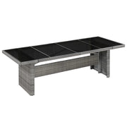 Tavolo da Giardino 240x90x74 cm in Polyrattan e Vetro 43941