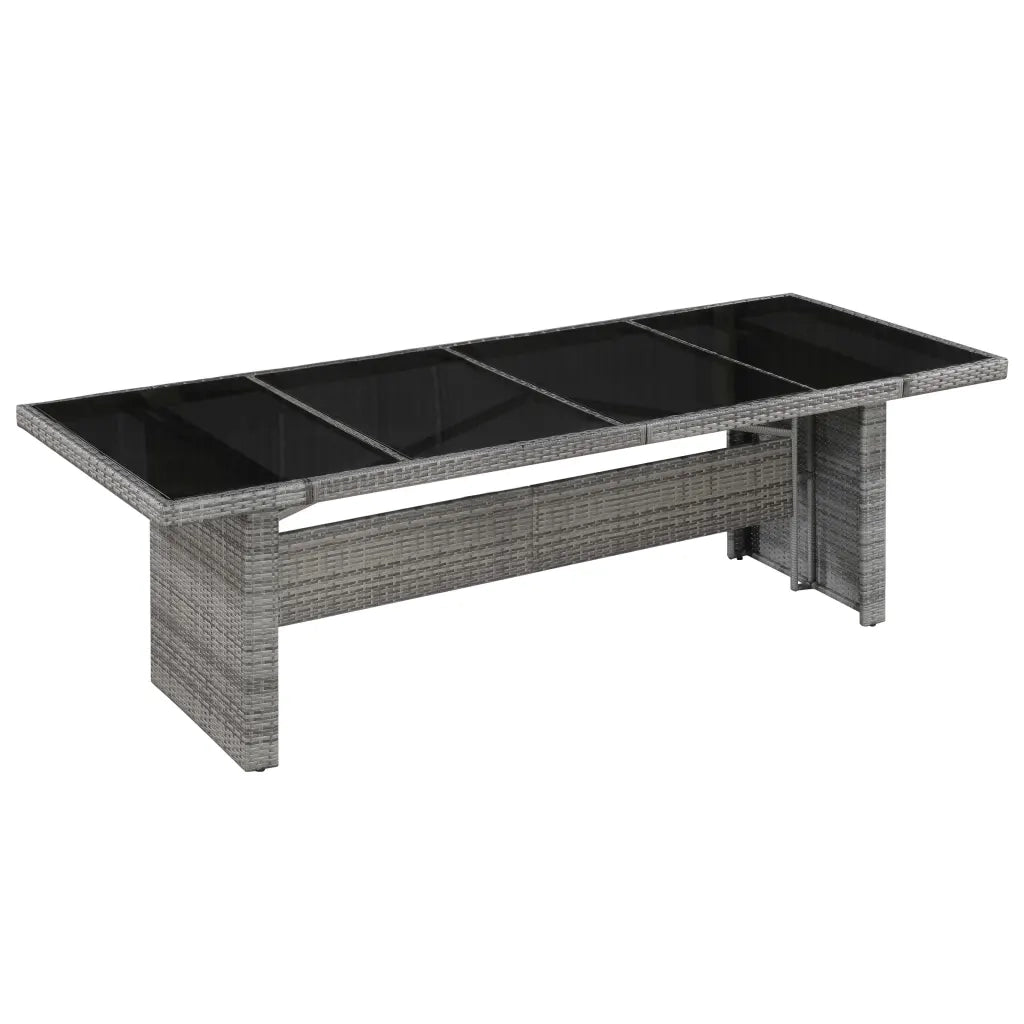 Tavolo da Giardino 240x90x74 cm in Polyrattan e Vetro 43941