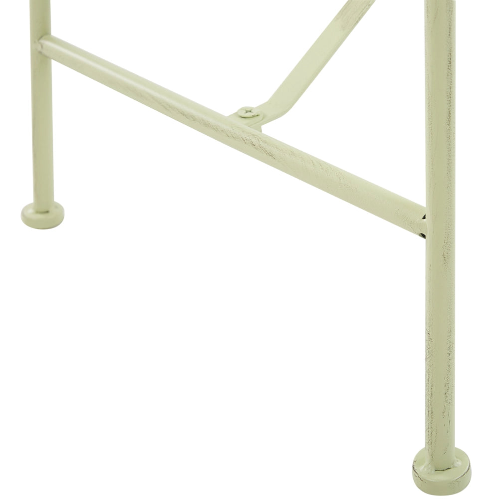 Panca da giardino per esterni Pistacchio in metallo verde chiaro 130 cm 2 posti con braccioli svasati in stile vintage