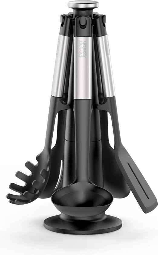 Set di utensili da cucina in silicone a 5 pezzi, BPA-free, resistente al calore, antiaderente, manici pesanti in acciaio inossidabile