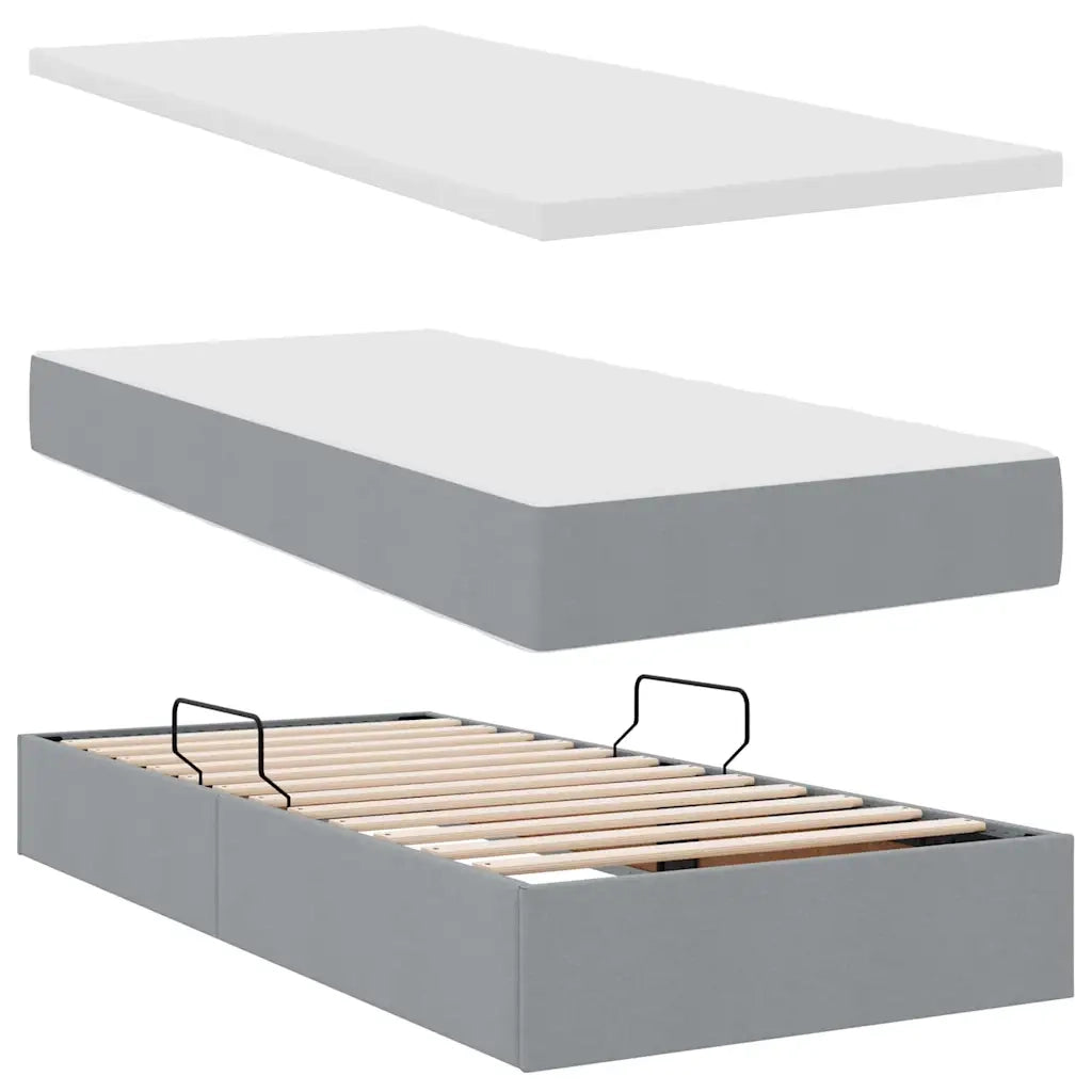 Letto con Contenitore con materasso Grigio chiaro 180 x 200 cm 3370937