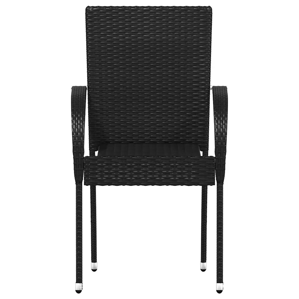 Sedie da Esterno Impilabili 4 pz in Polyrattan Nere cod mxl 19198