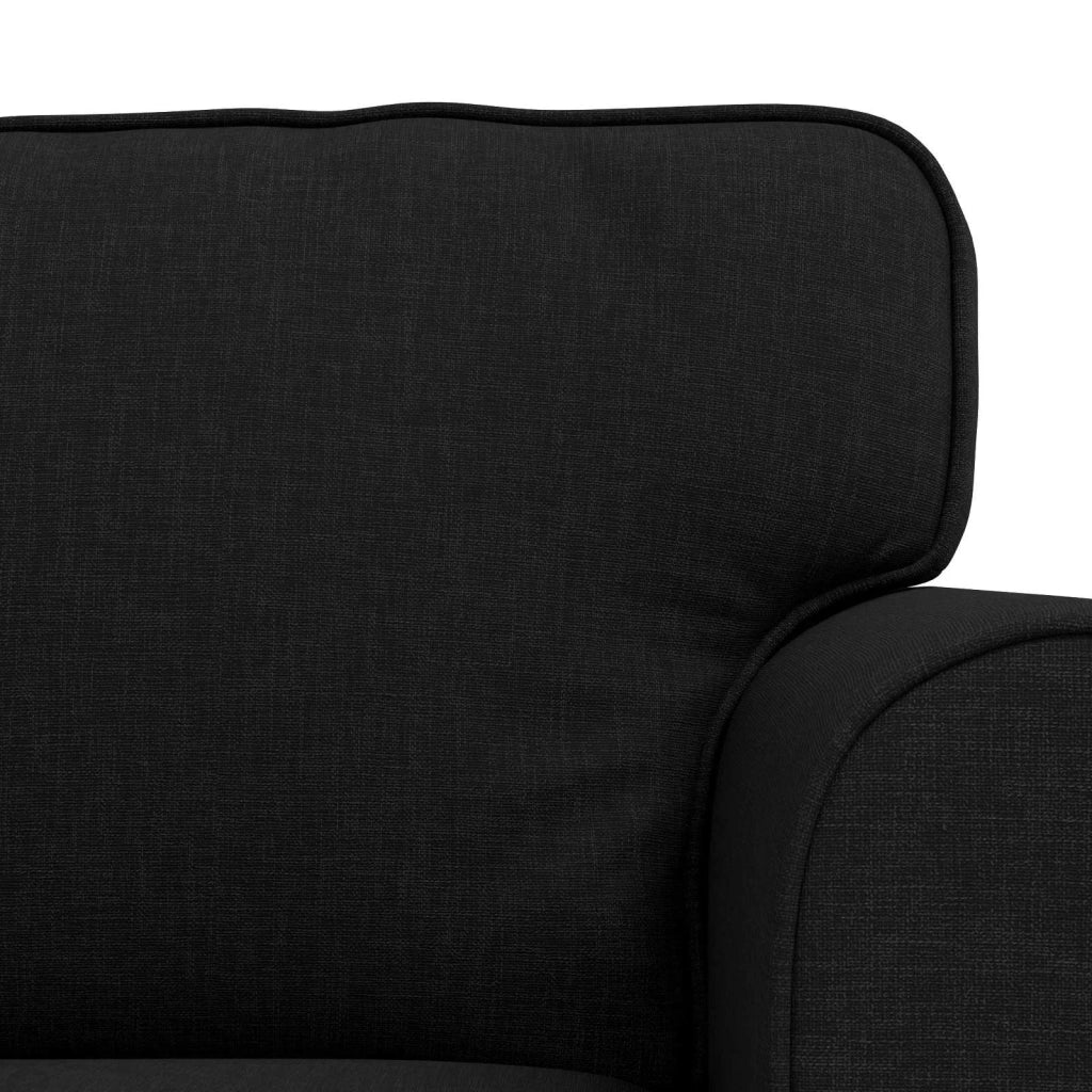 Divano 2 pcs Nero 155 x 82 x 80 cm Tessuto