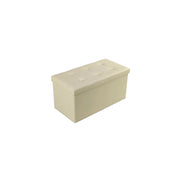 Trade Shop - Pouf Scatola Contenitore Rettangolare Similpelle Cassapanca Poggiapiedi Colore - Beige