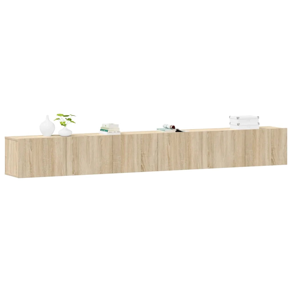 Set di Mobili Porta TV 3 pz Rovere Sonoma in Legno Multistrato 3114472