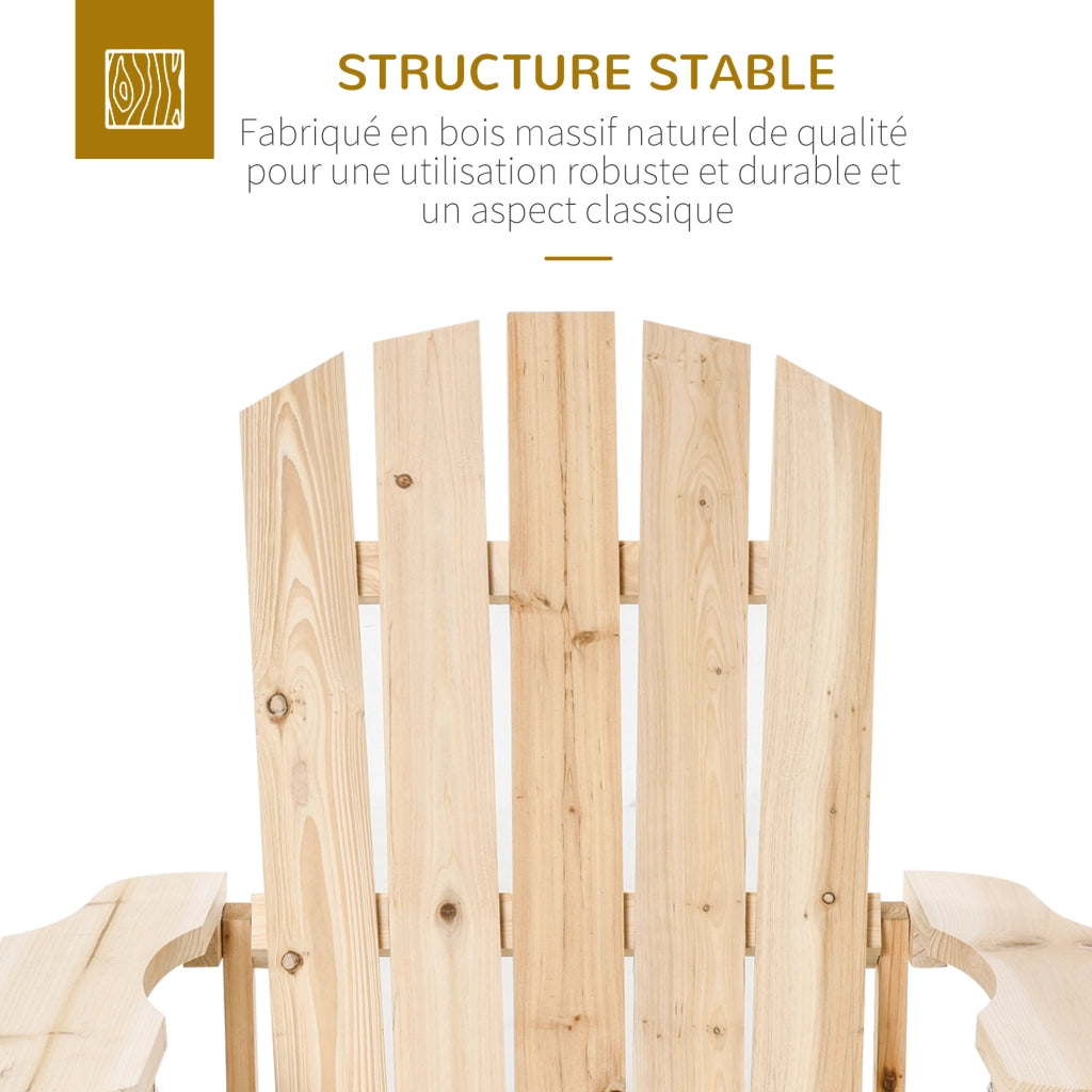 Poltrona Adirondack Giardino ¨C zephmum ¨C Legno Massello 78x89x88 cm