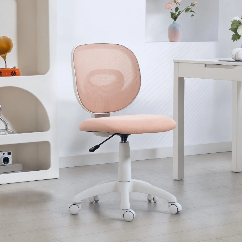 Sedia da ufficio rosa ergonomica con schienale C regolabile