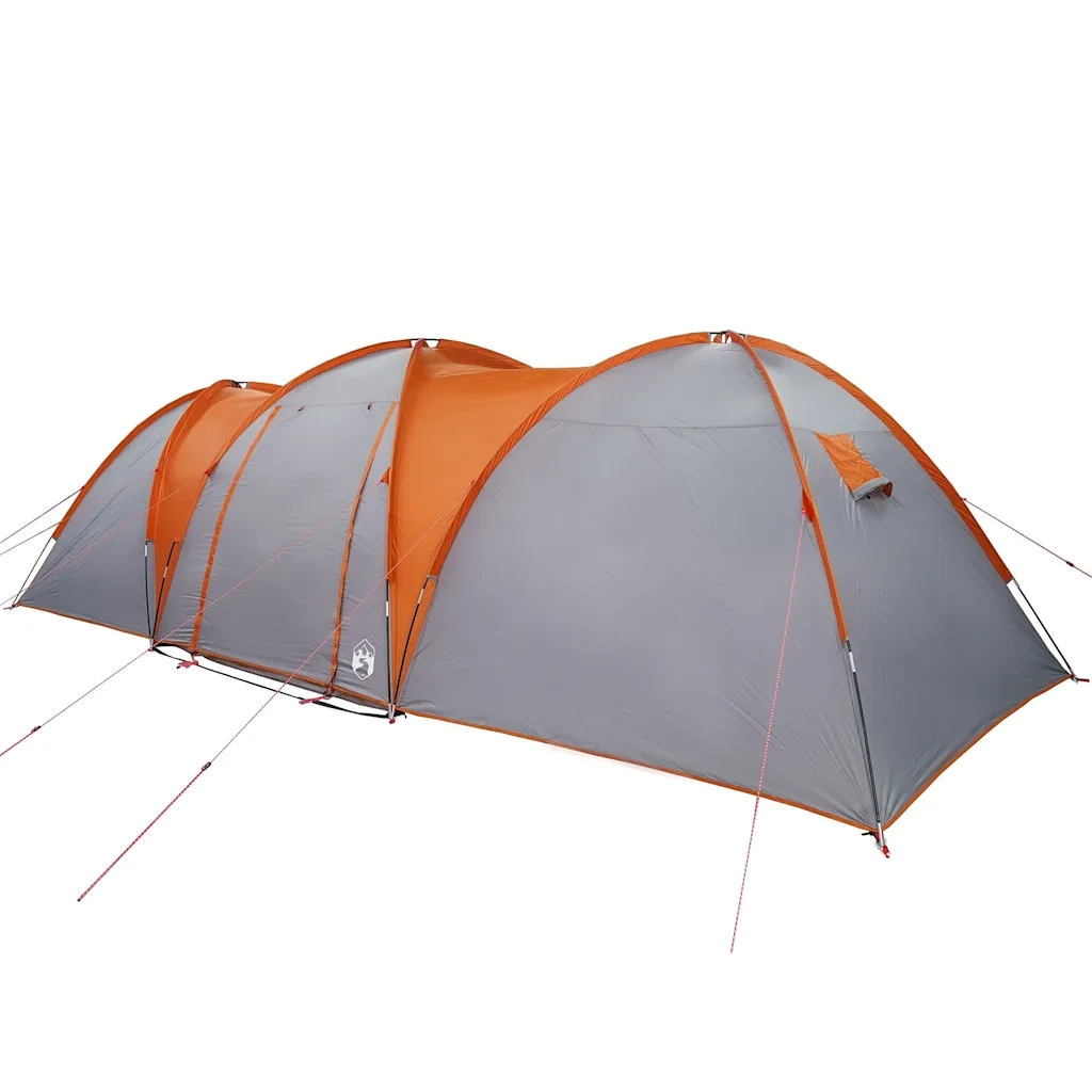 vidaXL Tenda da Campeggio a Cupola 8 Persone Grigio e Arancione