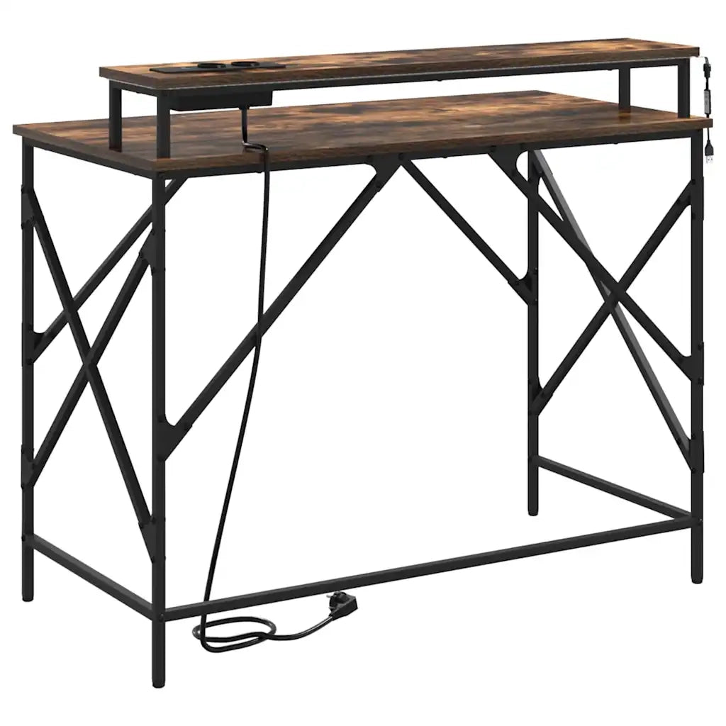Scrivania | Tavolo da Ufficio Rovere fum¨¦ 100 x 50 x 86,5 cm Legno multistrato