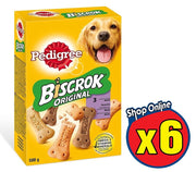 6 PEDIGREE BISCROK ORIGINAL SNACK BISCOTTI PER CANE DA 500 GR