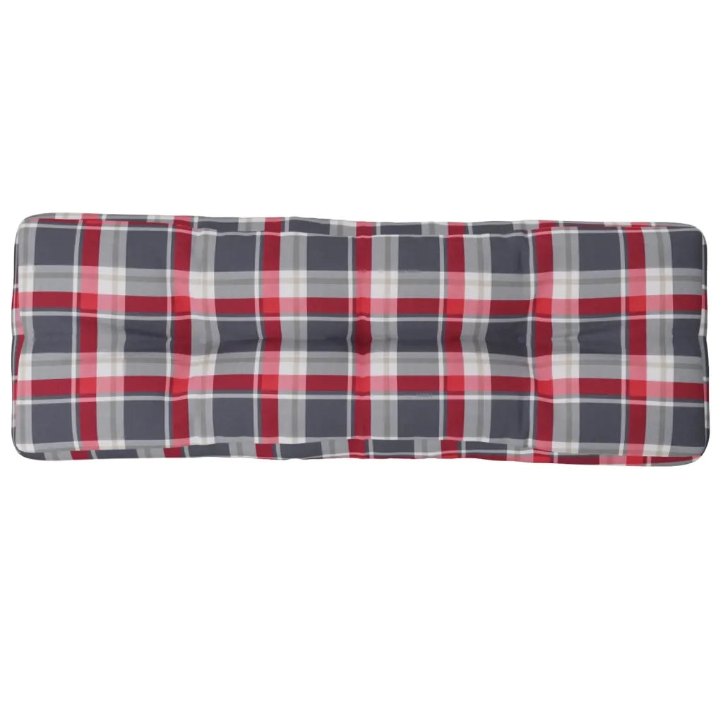 Cuscino per pallet | Cuscini per sedie a Quadri Rossi 120x40x12 cm in Tessuto