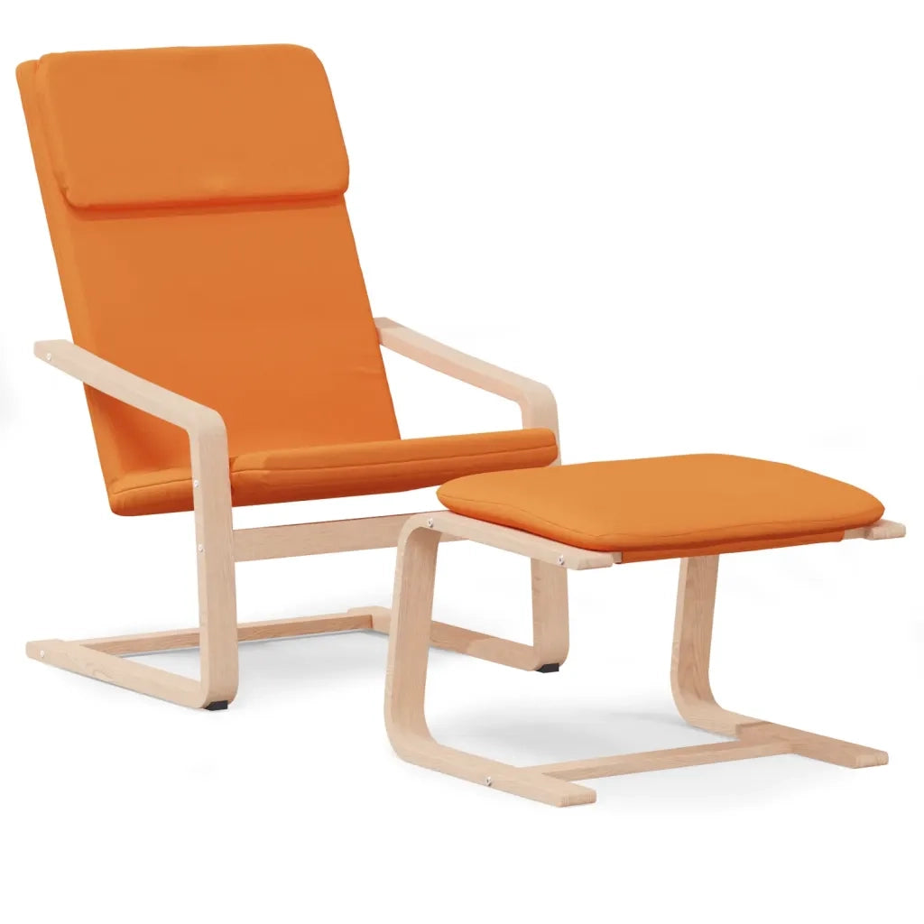 Sedia Relax con Poggiapiedi Giallo Scuro in Tessuto 3154420